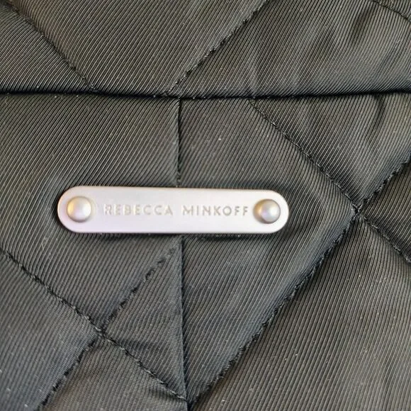 Rebecca Minkoff Quilted Twill Long Coat Black Womens Size S - Picture 3 of 15